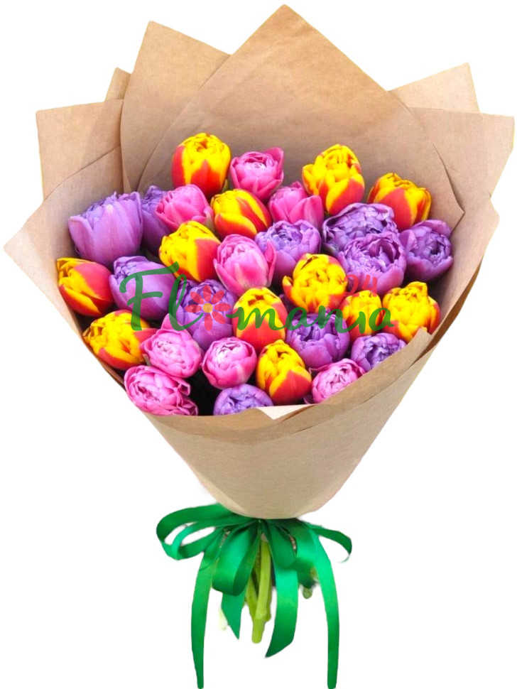 Микс из 31 пионовидного тюльпана
